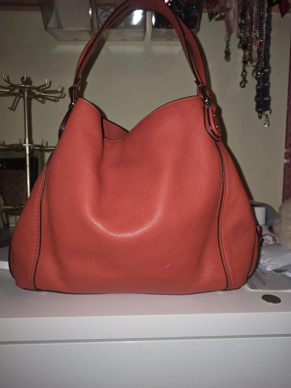 Coach Edie 30 Shoulder Bag in Coral